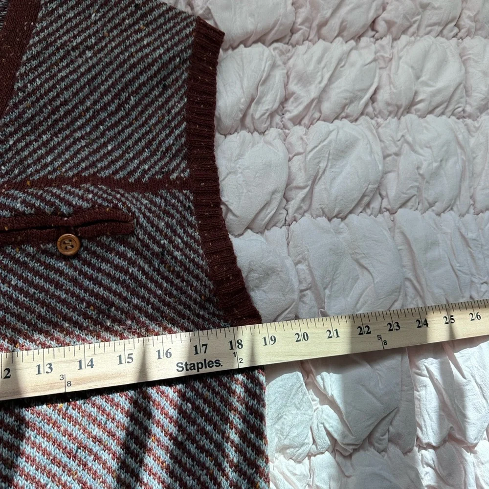 Vintage Himalaya Brown & Cream Knit Sweater Vest Size L Fits M - Picture 4 of 6